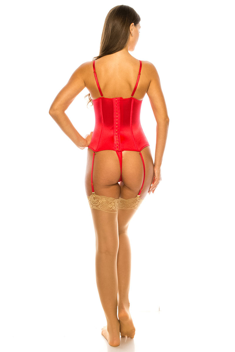 BE267 6 Piece Shiny Micro Bustier w/ Garter & Thong