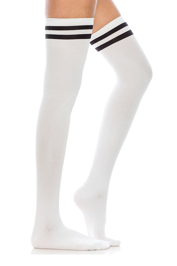 YM36 12 Pairs Striped Over-the-Knee Socks