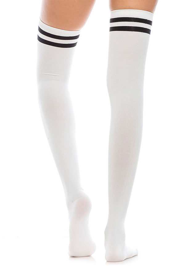 YM36 12 Pairs Striped Over-the-Knee Socks