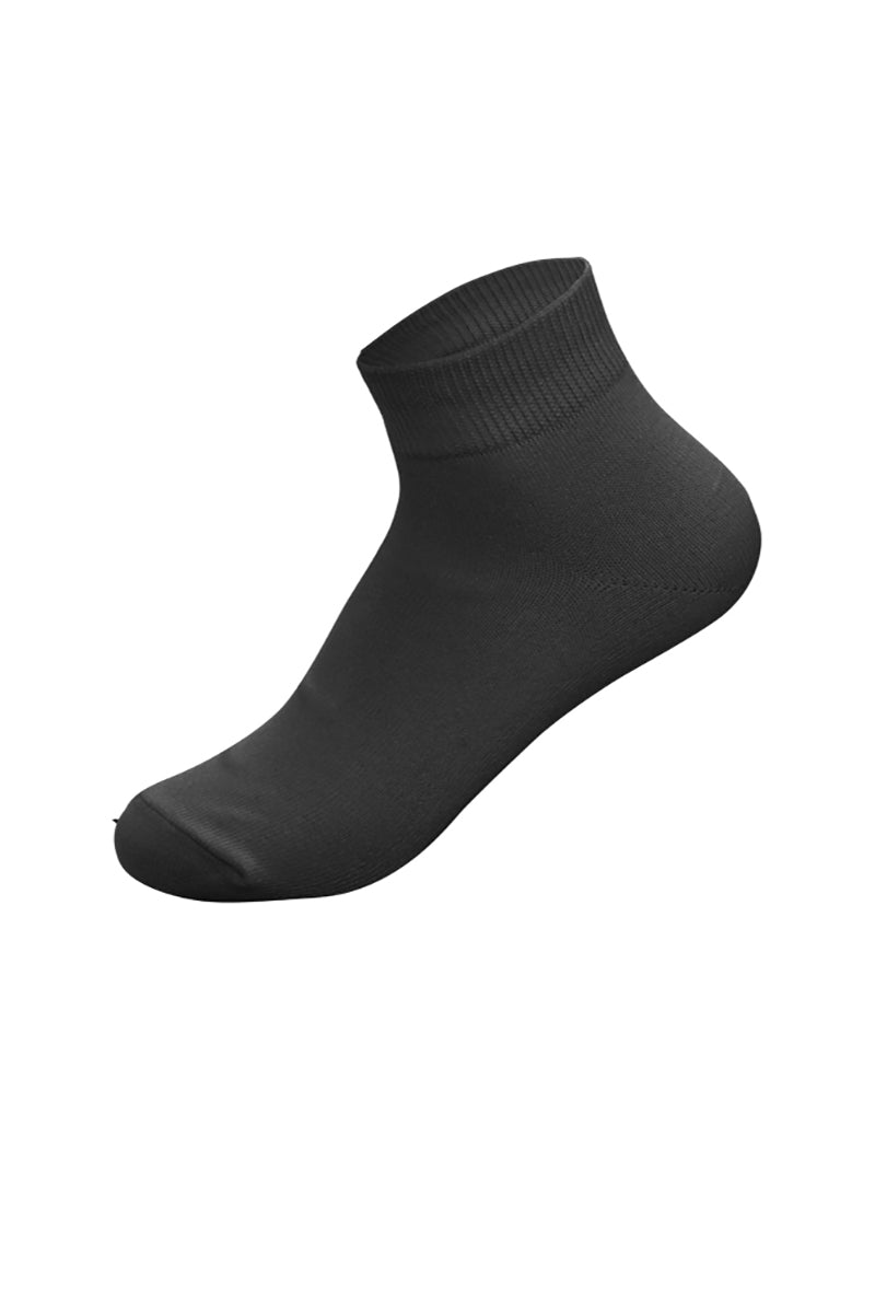 YM06 60 Pairs 4-Pair Bundle (Black, Grey, White), Shoe Size 6–9, Made in Korea Cotton Quarter Socks