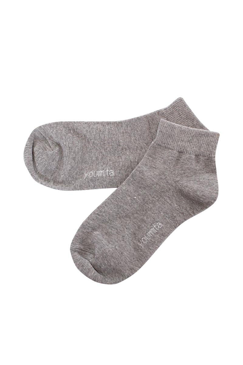 YM06 60 Pairs 4-Pair Bundle (Black, Grey, White), Shoe Size 6–9, Made in Korea Cotton Quarter Socks