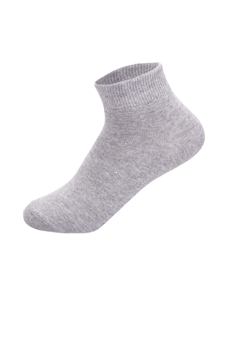 YM06 60 Pairs 4-Pair Bundle (Black, Grey, White), Shoe Size 6–9, Made in Korea Cotton Quarter Socks