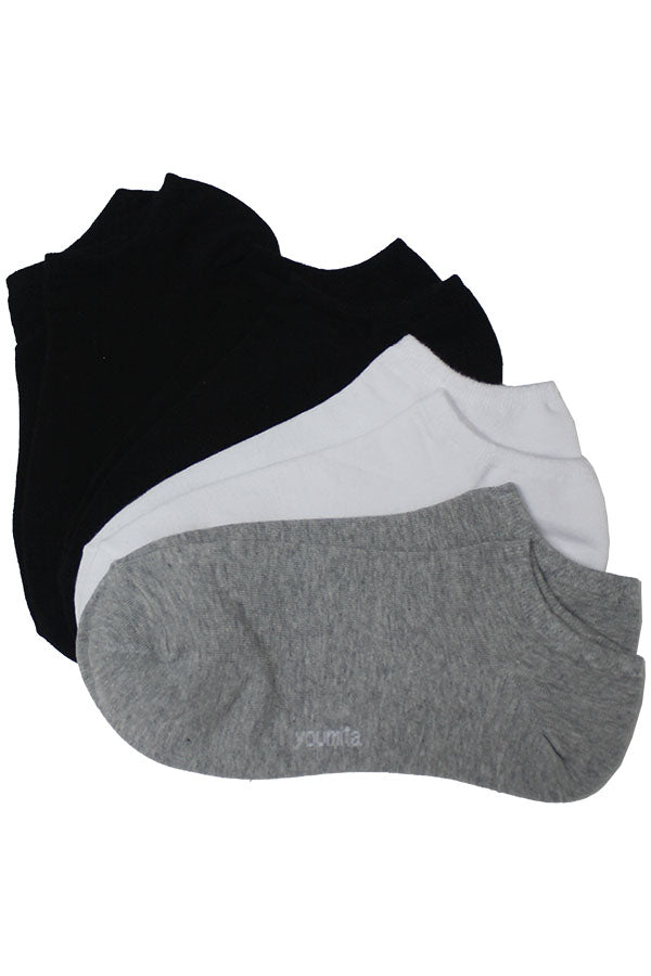 YM05 60 Pairs Soft Cotton Blend (6-9 Shoe Size, 4 Pairs per Bundle, 60 Pairs per Pack) Socks