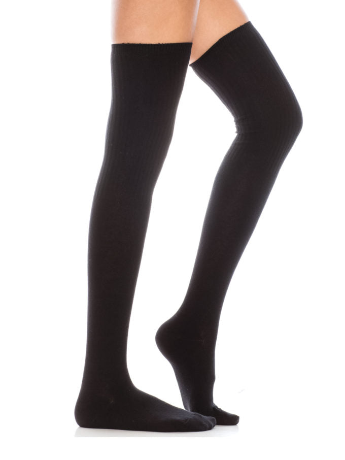 YM43 12 Pairs Soft & Stretchy, Shoe Size 6-9, Made in Korea Over the Knee High Cotton Socks