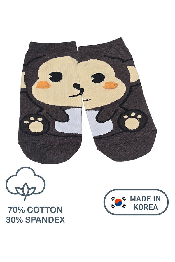 YM71 12 Pairs Cotton Blend, Made in Korea Monkey No Show Sneaker Socks