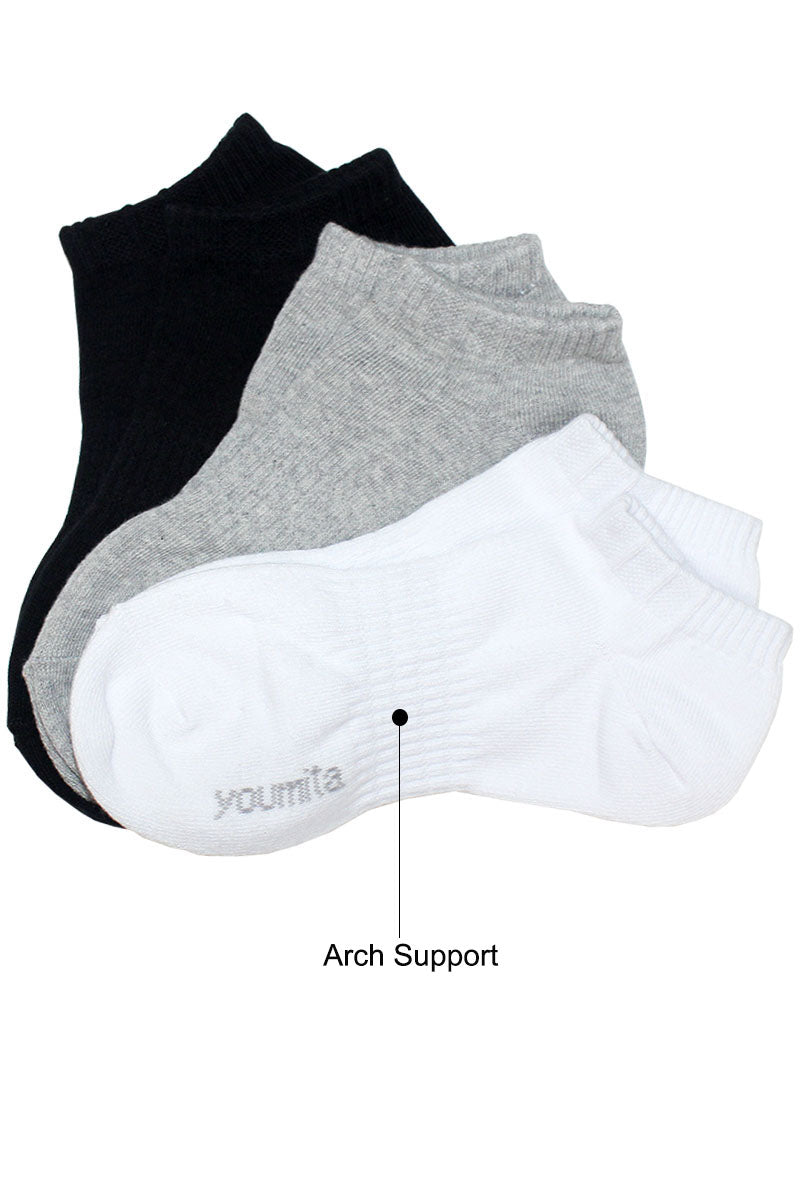 YM84 24 Pairs 3 Assorted Colors Arch Support Socks