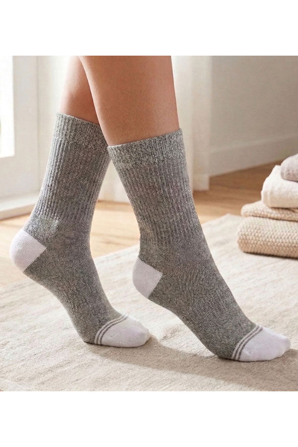 YM96 YM97 Cotton Crew Socks Cushioned Bottom Arch Support Everyday Comfort-12pairs