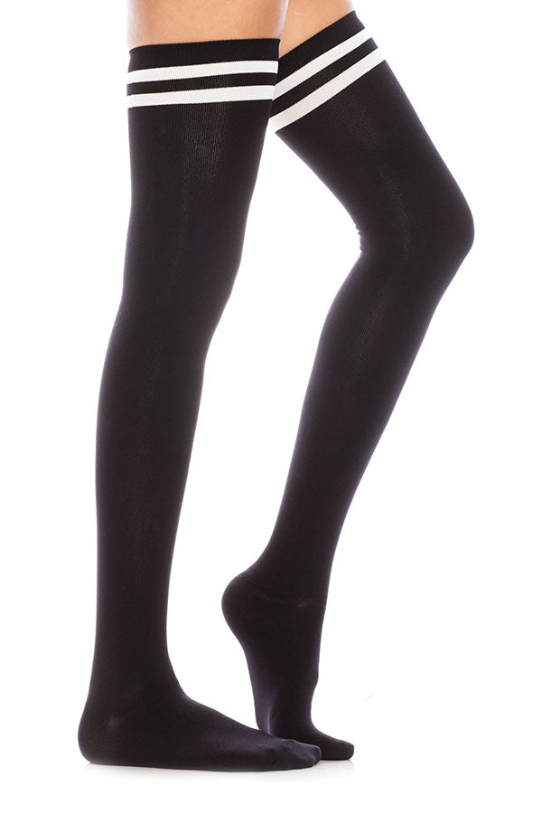 WS35 12 Pairs Trendy & Comfortable Striped Over the Knees Socks