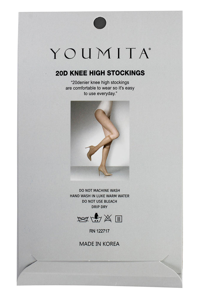 11014 6 Pairs Knee High Stockings – Waistband-Free, Graduated Compression