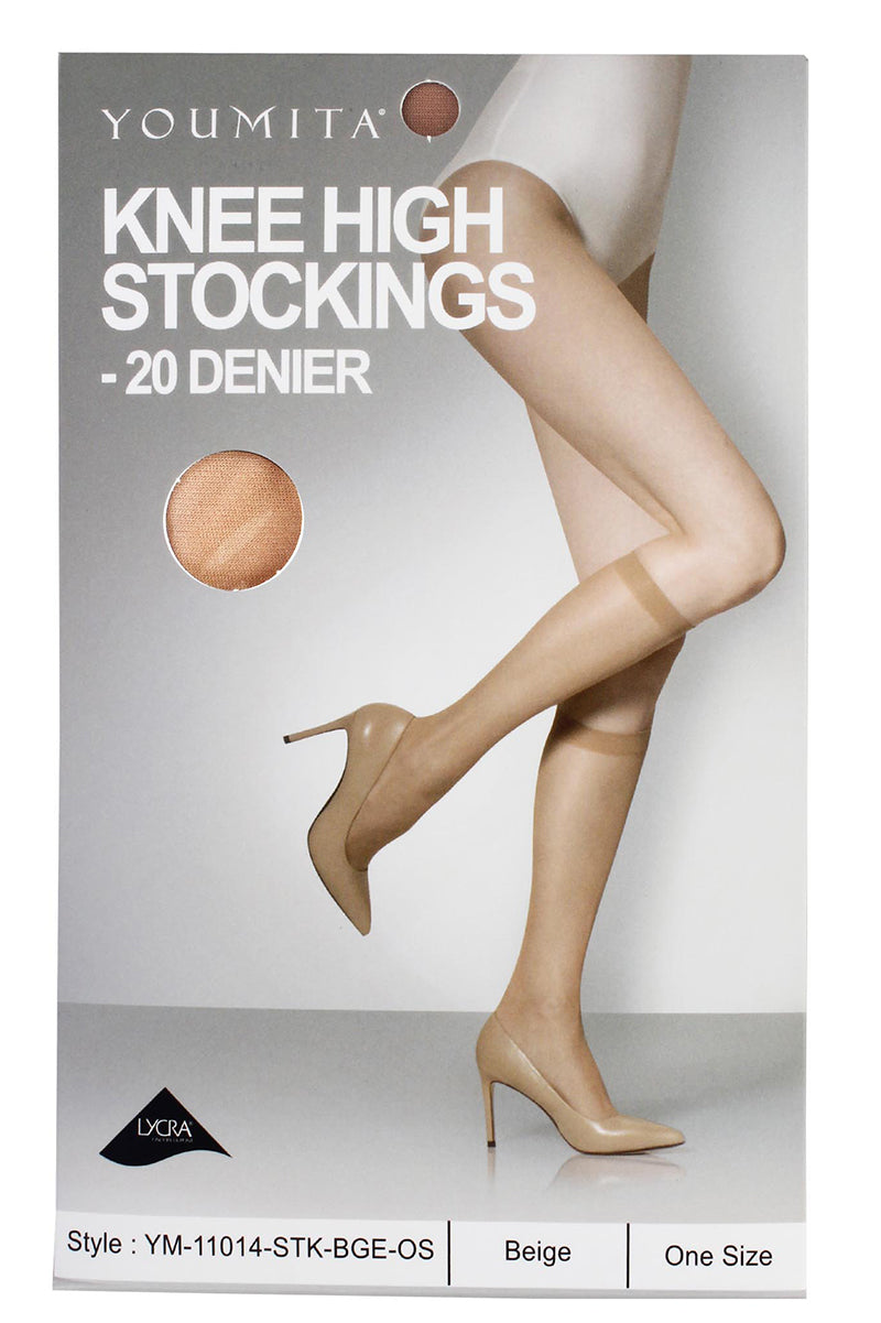 11014 6 Pairs Knee High Stockings – Waistband-Free, Graduated Compression