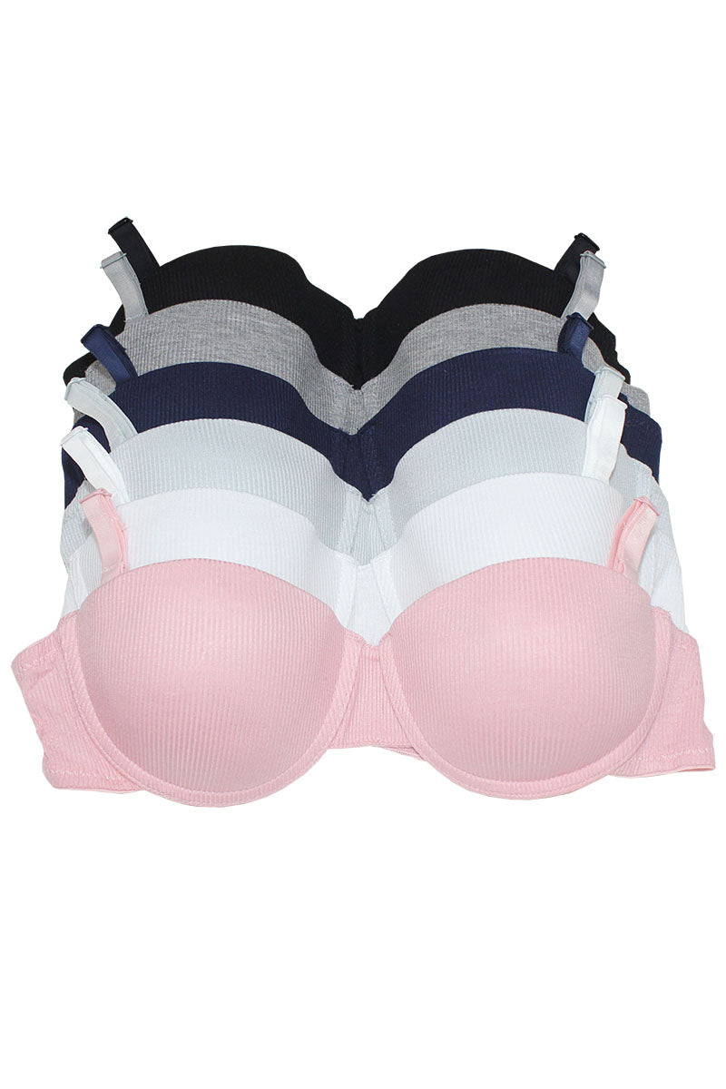 32563 6 Piece Removable Straps A-Cup Half Cup Bra with Underwire C01