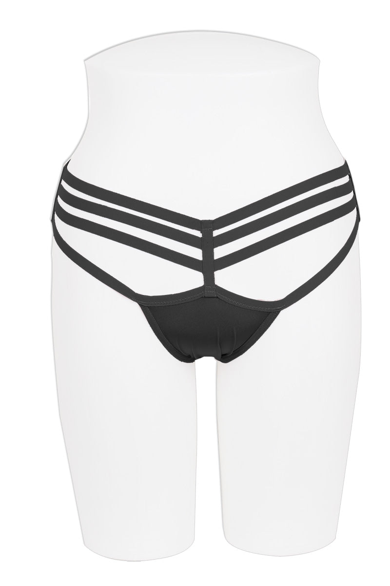 33087 12 Piece Soft Stretchy Fabric, Sexy Cage Design Microfiber Caged Thong Panty