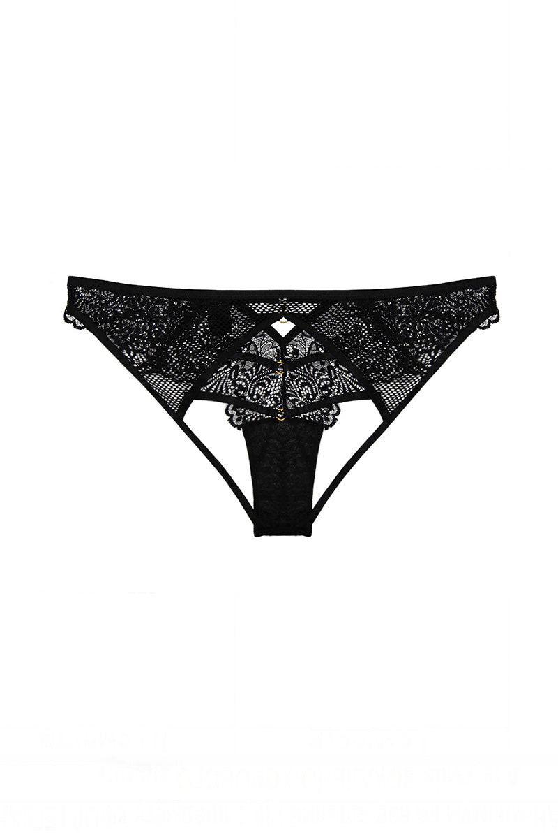 33342 12 Piece Lace & Strappy Open Cheeky Panty