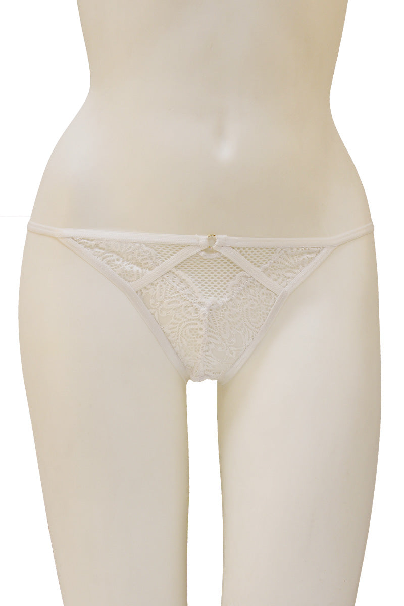33345 6 Piece Lace, Mesh, and Strappy Open Cheeky Panty