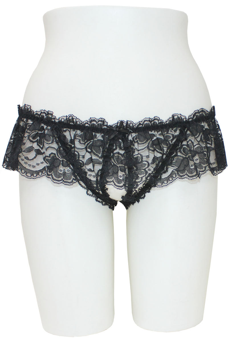 33378 12 Piece Sexy & Comfortable Crotchless Panty with Lace Skirt