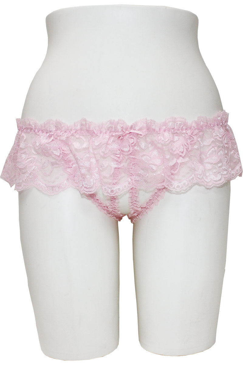 33378 12 Piece Sexy & Comfortable Crotchless Panty with Lace Skirt