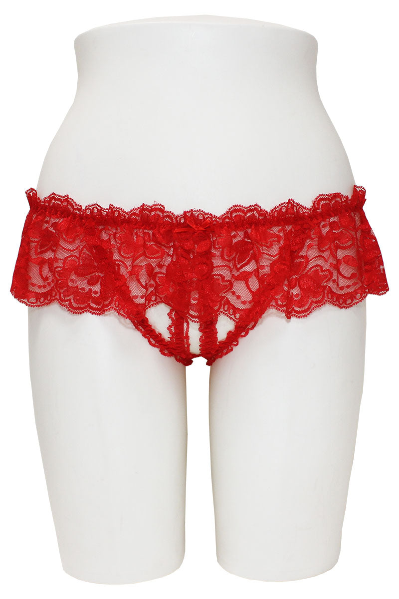 33378 12 Piece Sexy & Comfortable Crotchless Panty with Lace Skirt
