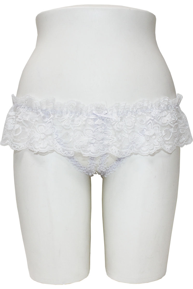 33378 12 Piece Sexy & Comfortable Crotchless Panty with Lace Skirt