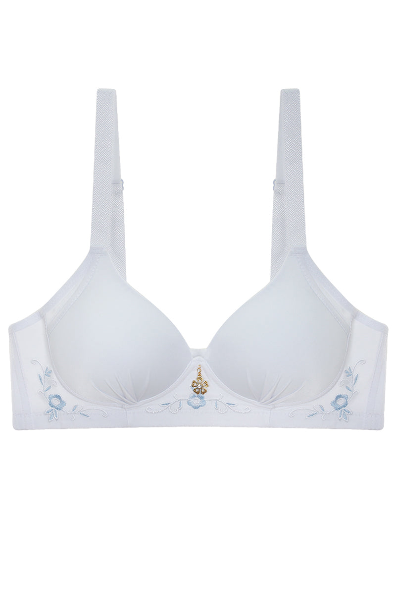 50295 6 Piece Lightly Padded, Wire-Free, 3-Hook Closure Solid Full Coverage Bra B,C,D Cup C02