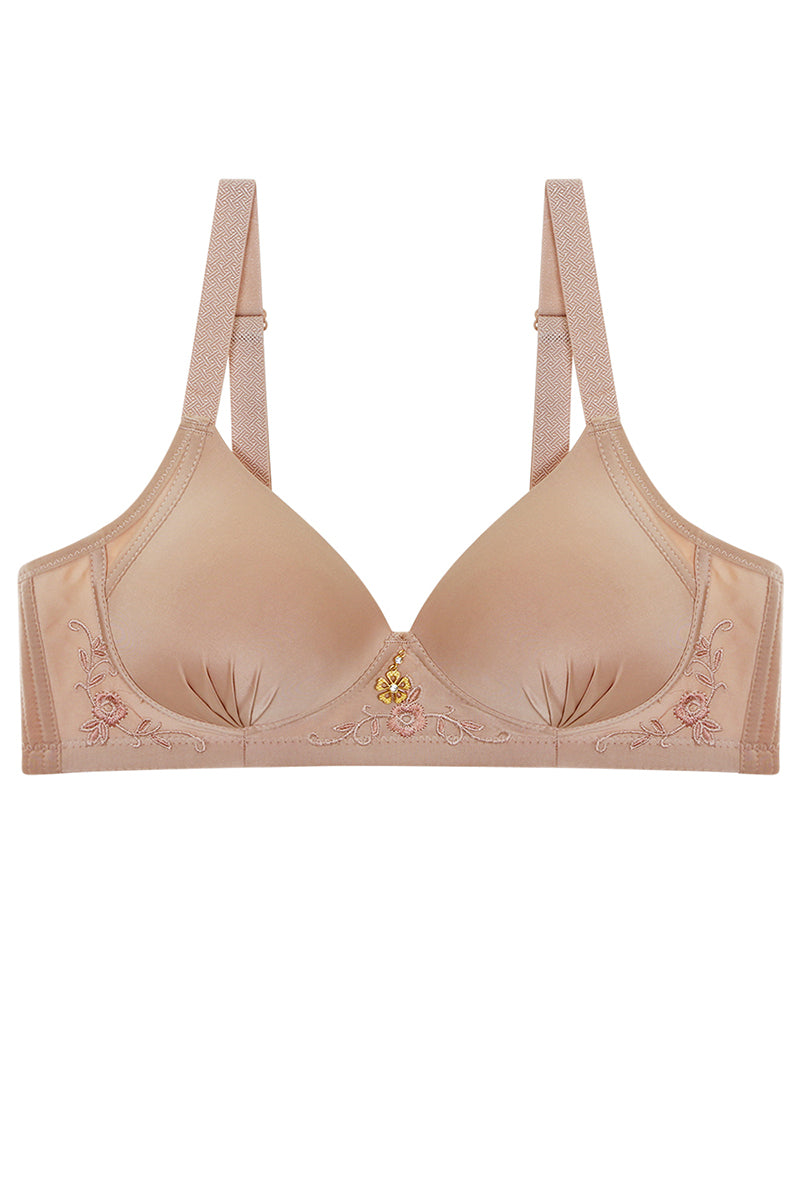 50295 6 Piece Lightly Padded, Wire-Free, 3-Hook Closure Solid Full Coverage Bra B,C,D Cup C02