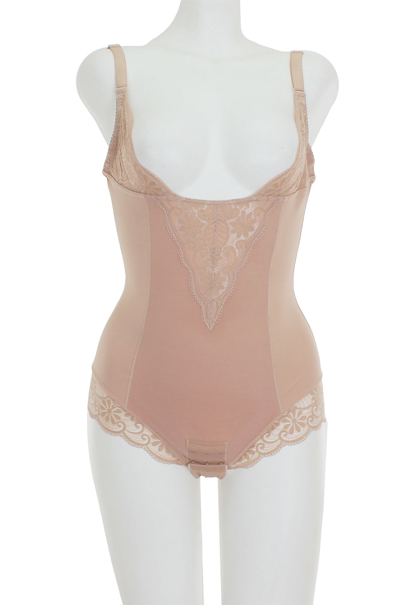 60007 6 Piece Lace & Mesh Bodysuit Shapewear – Slimming Tummy, Waist & Bottom – Adjustable Straps