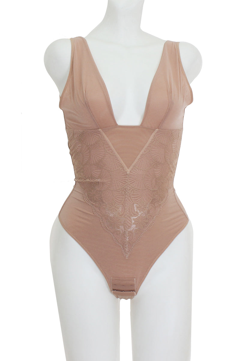 60008 6 Piece Tummy, Waist & Butt Slimming Women's Lace and Mesh Bodysuit Shapewear