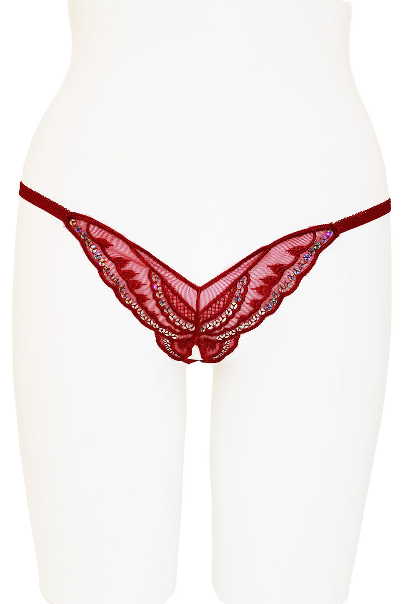 66092 6 Piece Butterfly Crotchless G-String Thong