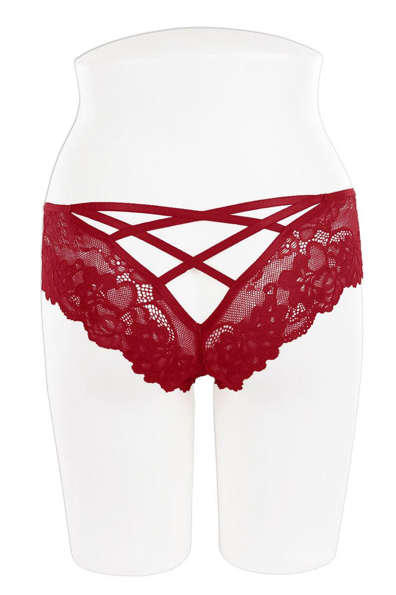 70254 12 Piece Criss Cross Back Lace Bikini – Stretch Fit Panty