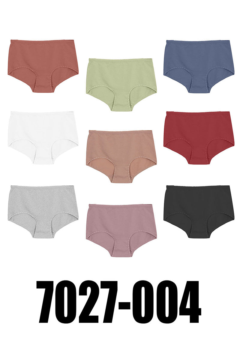 7027 Plus Size Cotton Stretch Panty – Soft Fabric with Picot Trim C04