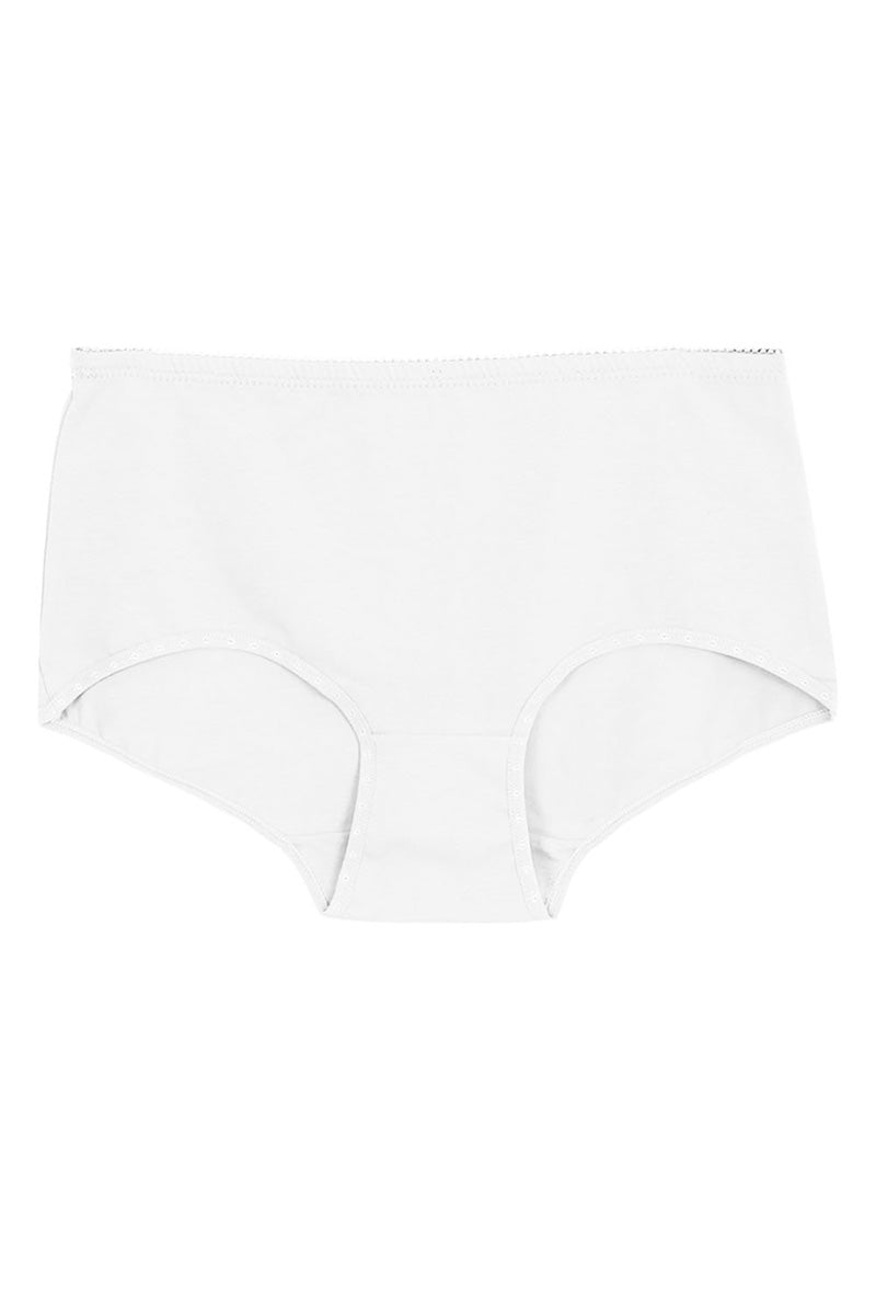 7027 Plus Size Cotton Stretch Panty – Soft Fabric with Picot Trim C04