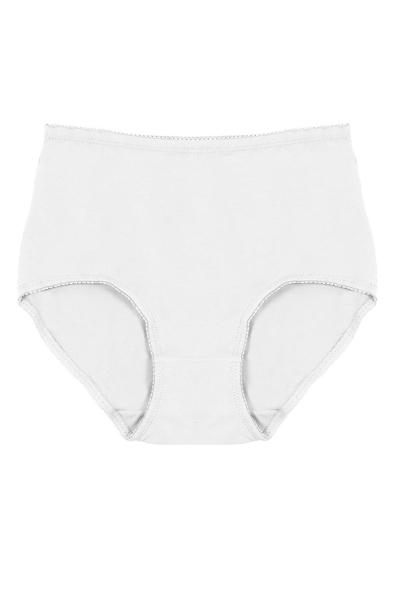 7071 12 Piece Soft Cotton Stretch Panty – Elastic Waist & Picot Trim C05