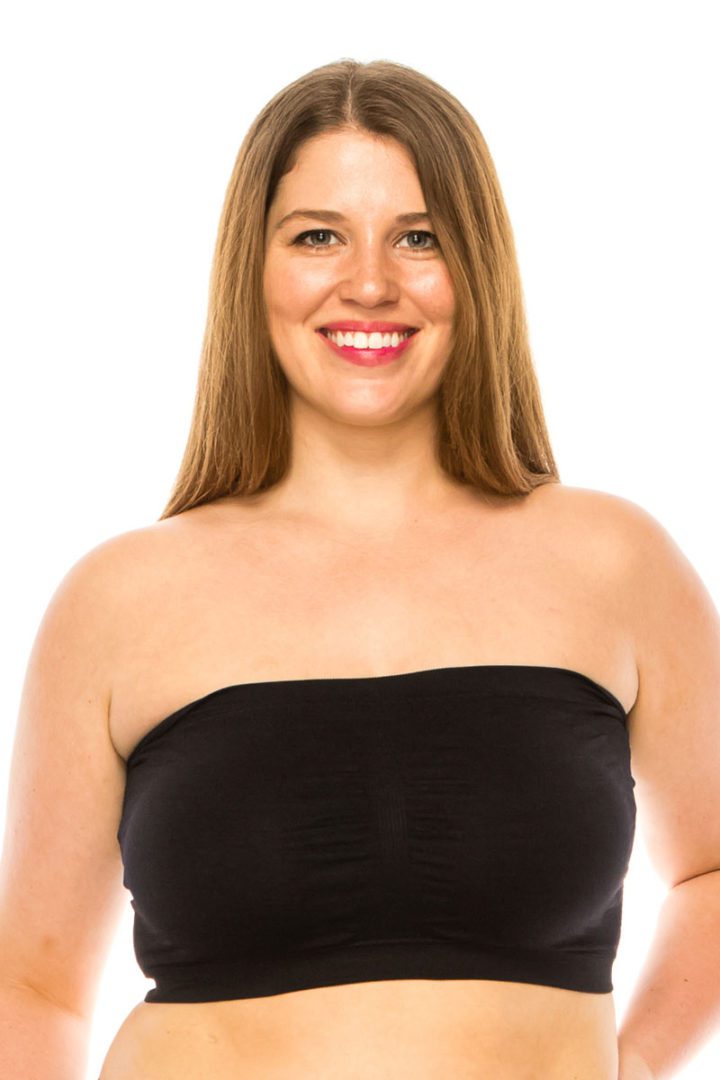 72041 6 Piece Bandeau Bra with Removable Pads – Elastic Band – Regular & Plus Size