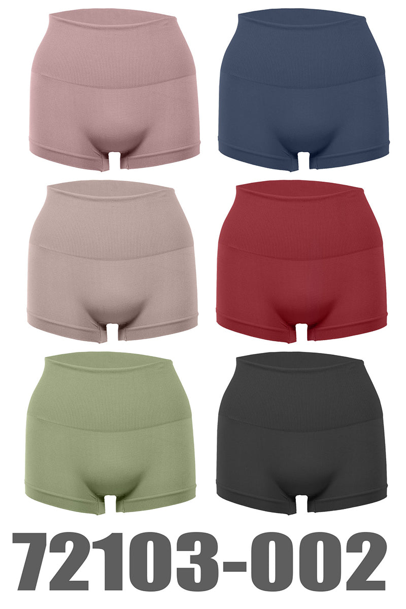 72103 6 Pices Comfortable Seamless Firm Waist Control, Breathable & Tagless Shapewear Boyshort