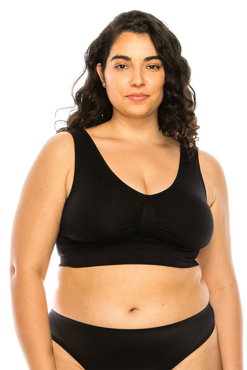 72147 6 Piece Breathable Microfiber Bra with Padding Seamless Magic Bra