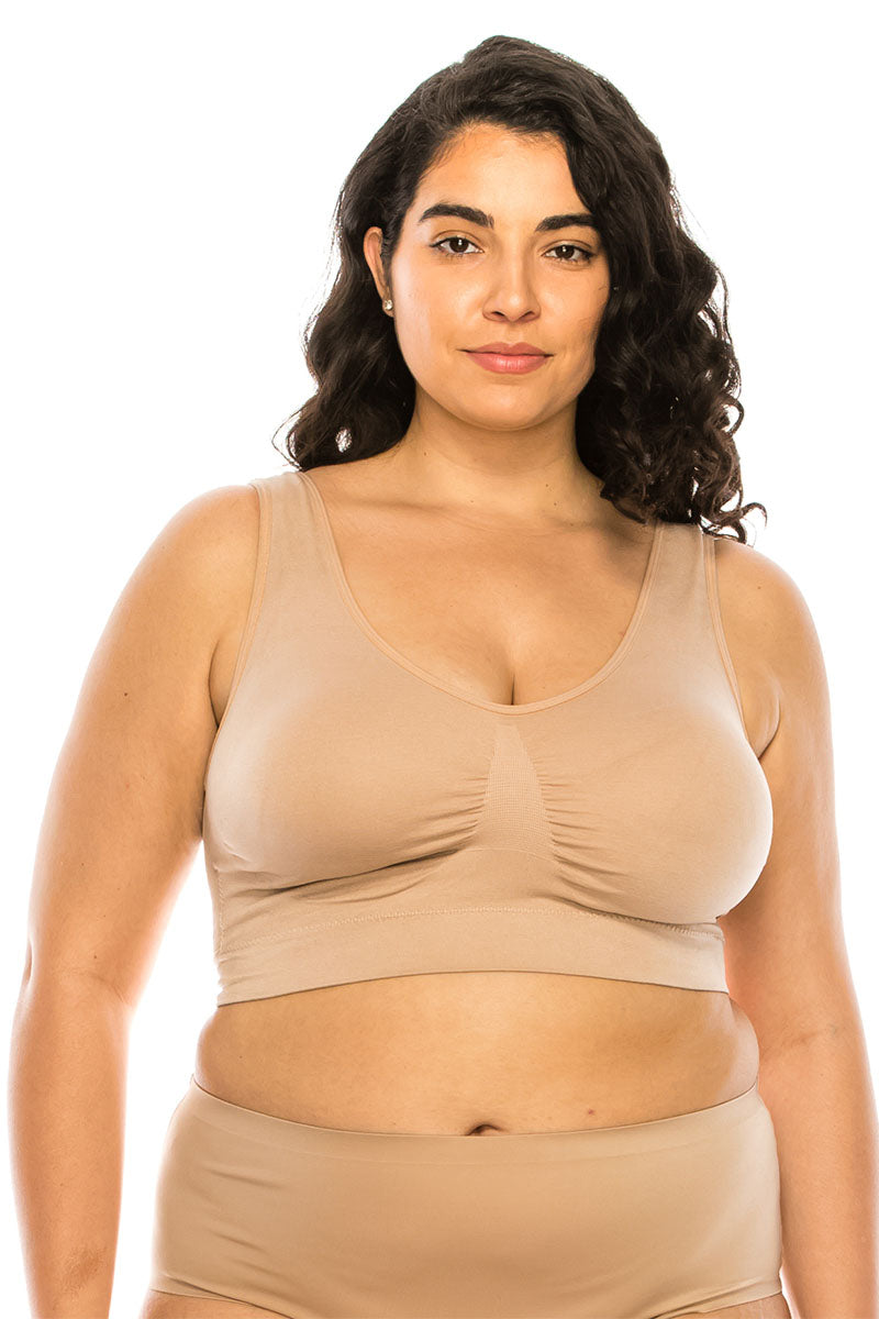 72147 6 Piece Breathable Microfiber Bra with Padding Seamless Magic Bra