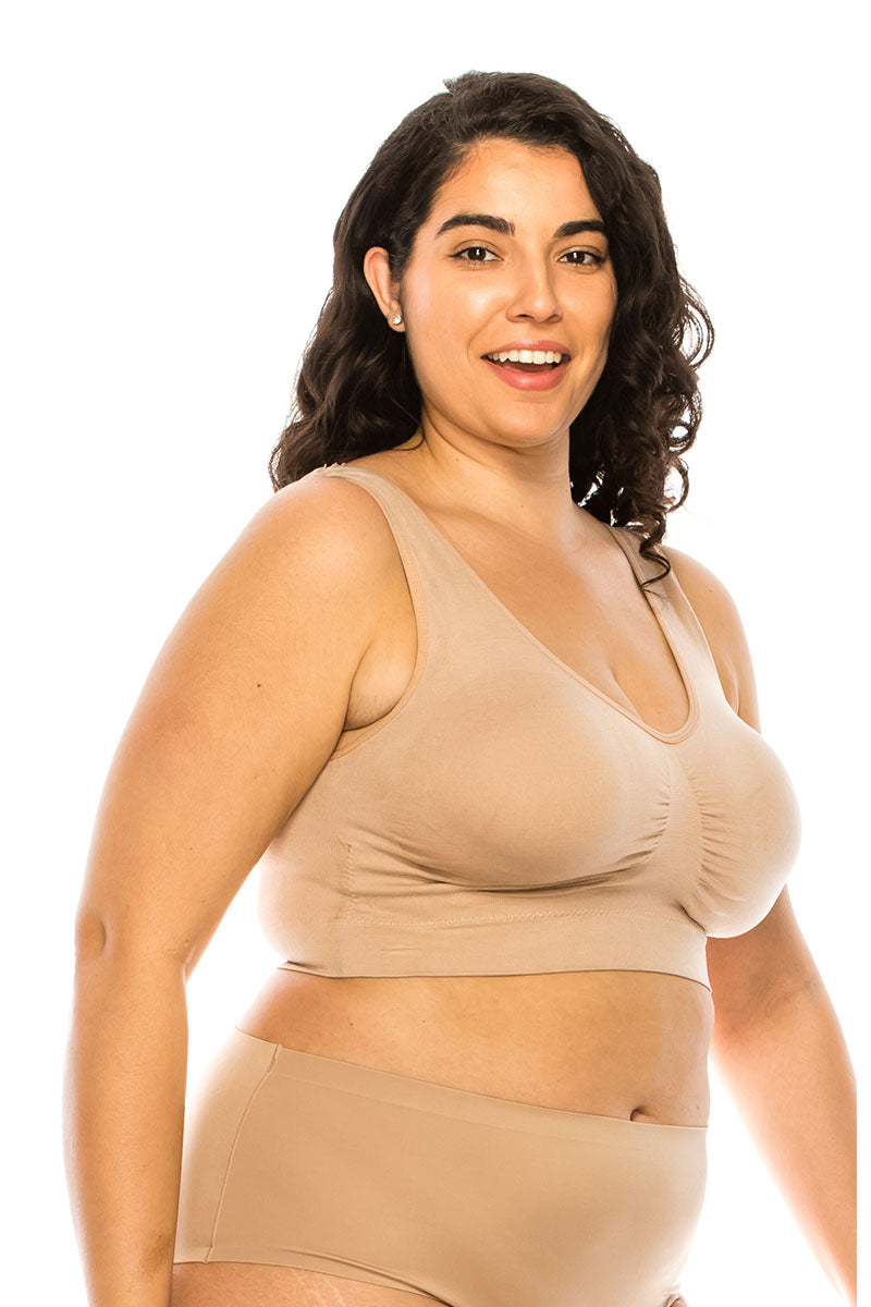 72147 6 Piece Breathable Microfiber Bra with Padding Seamless Magic Bra