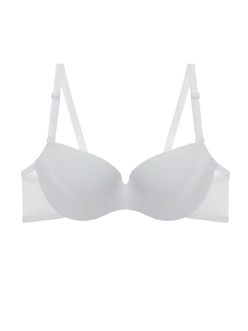 78253 12 Piece Adjustable, Removable Straps Solid Push-Up Bra with Underwire B/C Cup