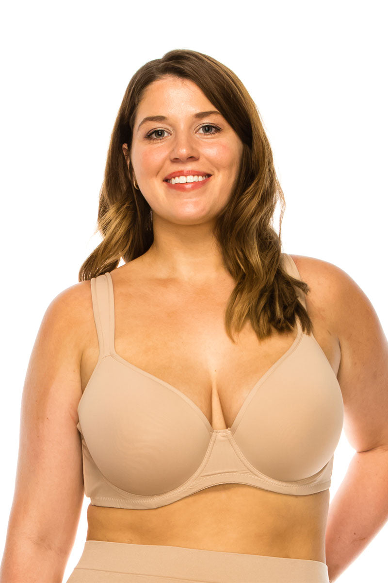 78282 12 Piece Soft Support, Adjustable Straps Full Coverage Thick Strap Bra D-DD Cup
