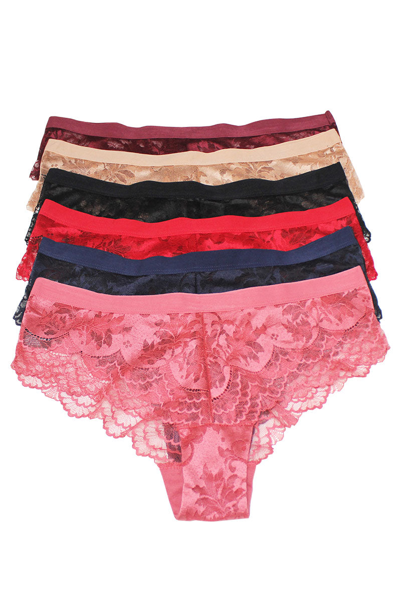 78303M 6 Piece Soft & Stretchy Comfort Lace Panty