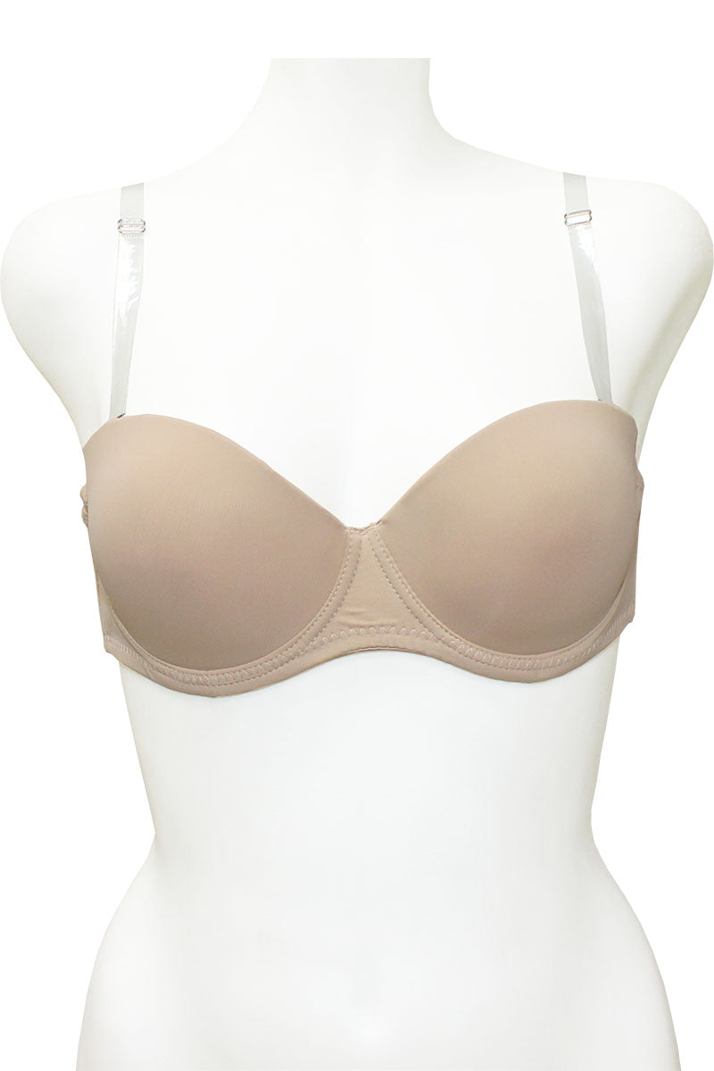 78317 12 Piece Clear Removable Straps, Comfortable Fit Clear Back Strap Push Up Demi Bra