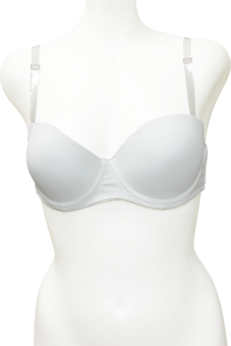 78317 12 Piece Clear Removable Straps, Comfortable Fit Clear Back Strap Push Up Demi Bra