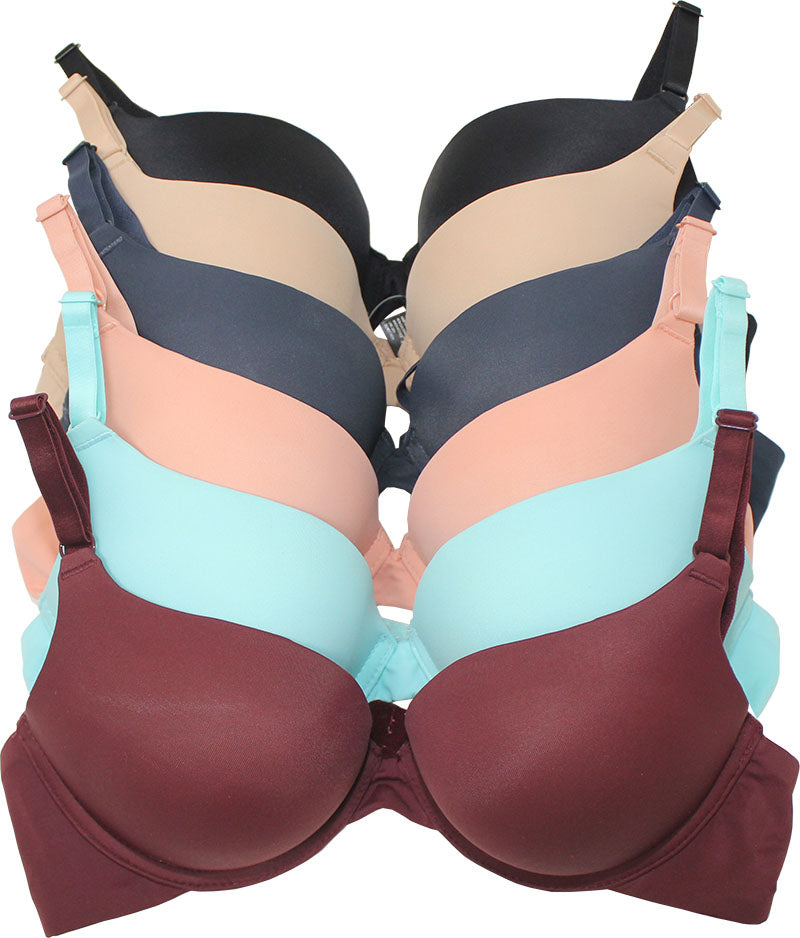 90014 6 Piece Adjustable Non-Removable Straps Double Push-Up Bra B/C Cup C01