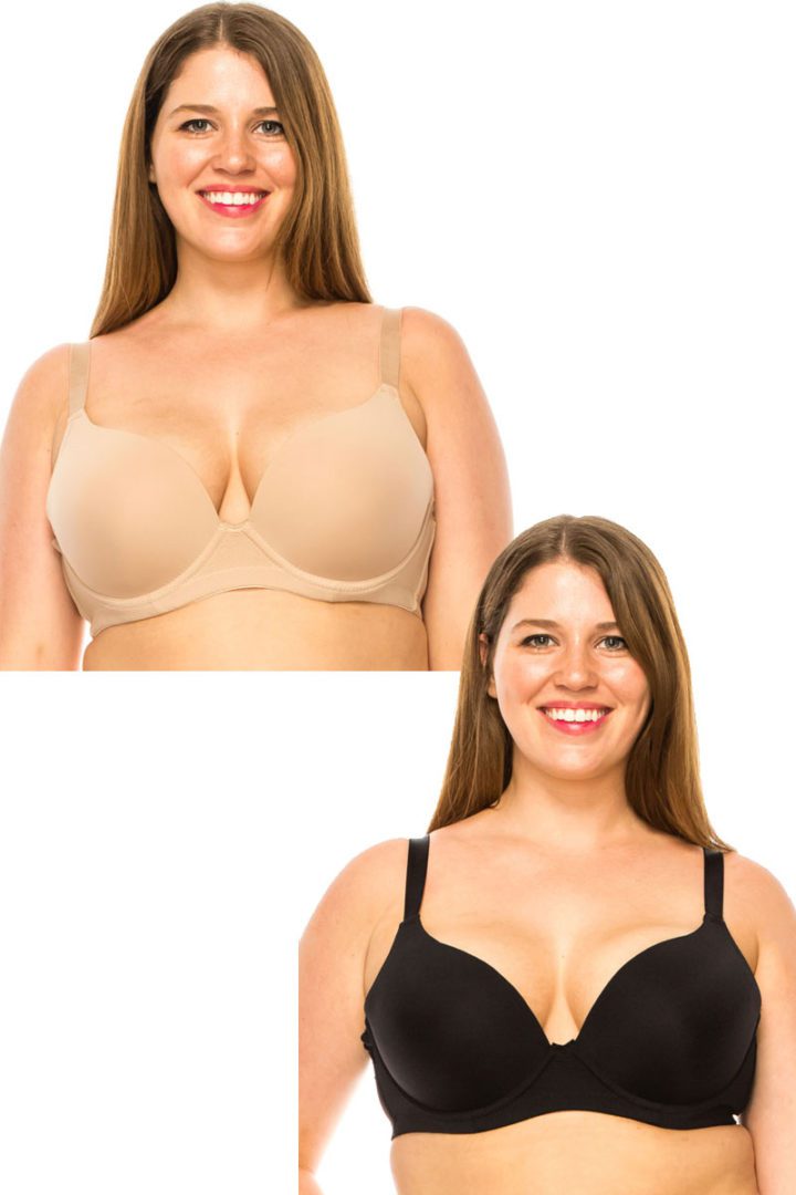 90030 6 Piece Solid Coverage Push-Up Bra D-DD Cup C04
