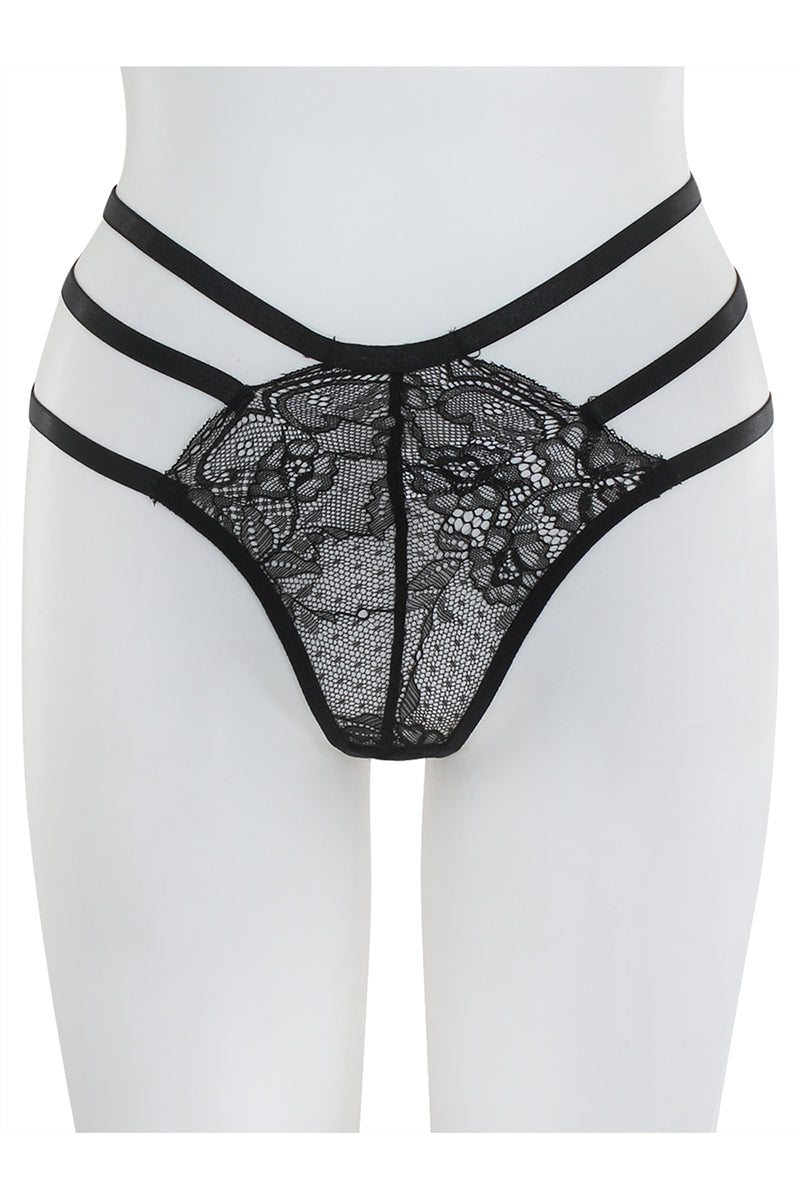 BE146 6 Piece Lace Garter Belt Set – Thong Included