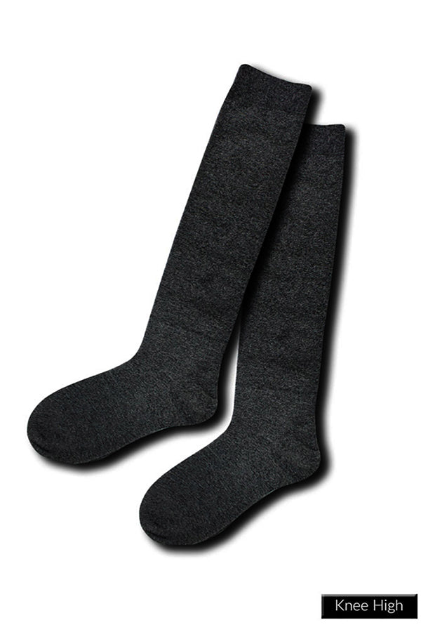 WS14 12 Pairs Timeless Design, Shoe Size 6–9, Made in Korea Classic Knee High Socks
