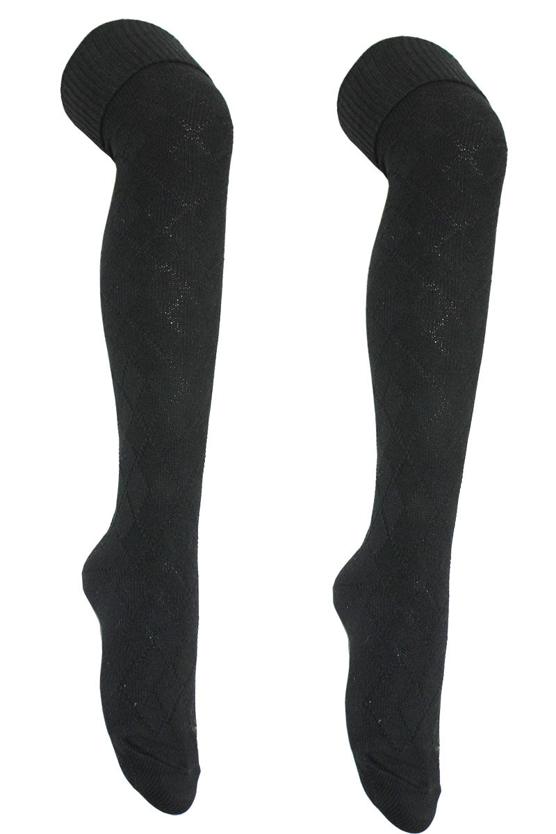 YM42 12 Pairs 80% Cotton, Comfortable Fit, Shoe Size 6-9 Over The Knee-High Socks