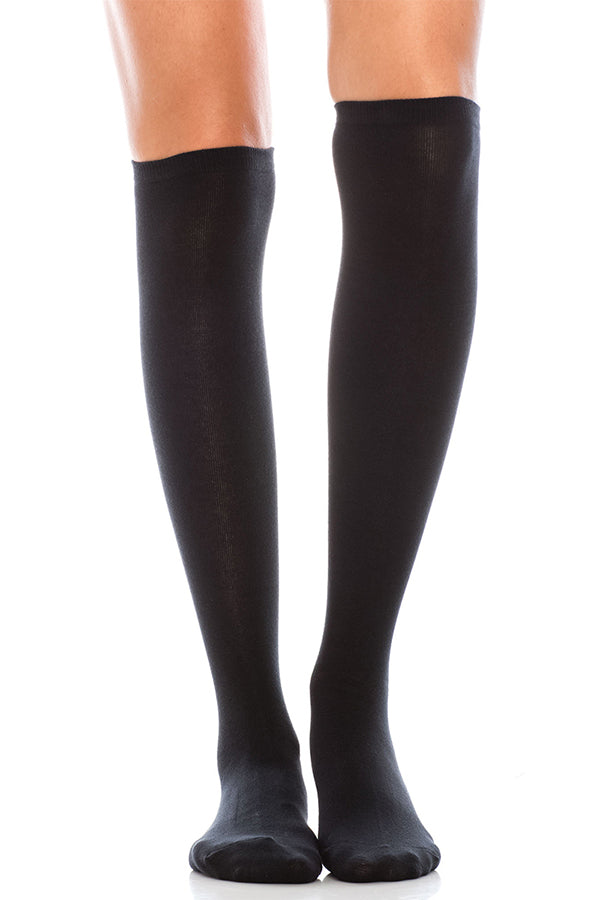 YM11 12 Pairs Knitted Body with Matching Heel & Toe, Shoe Size 6–9 Made in Korea Knee High Socks