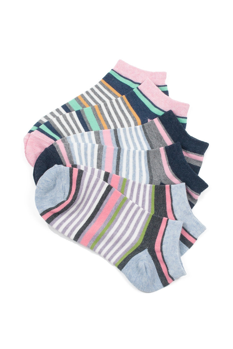 YM74 24 Pairs 3-Pair Bundle, Cotton Blend, Made in Korea Assorted No Show Sneaker Socks