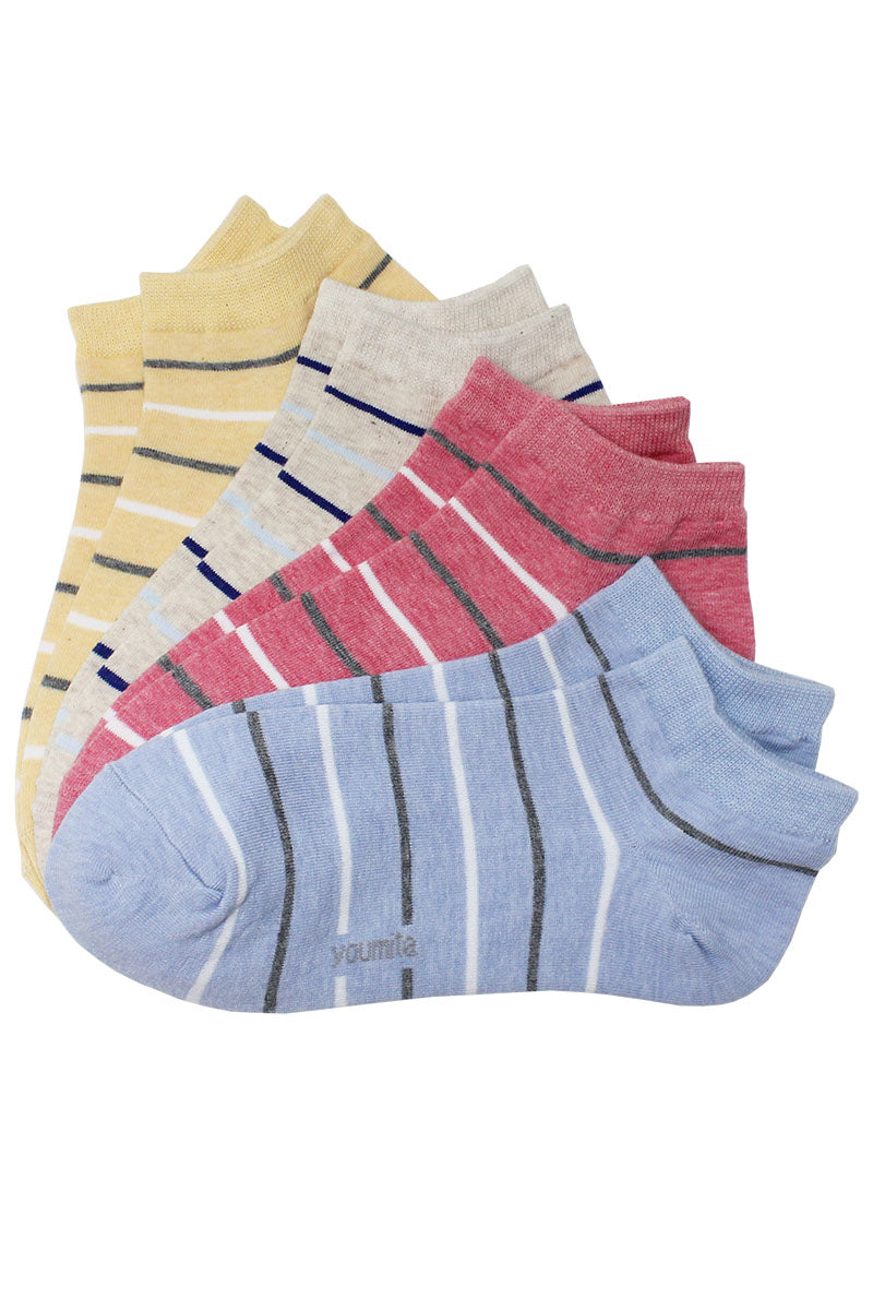 YM83 24 Pairs 4 Assorted Color Cotton Socks – Women's Crew Socks