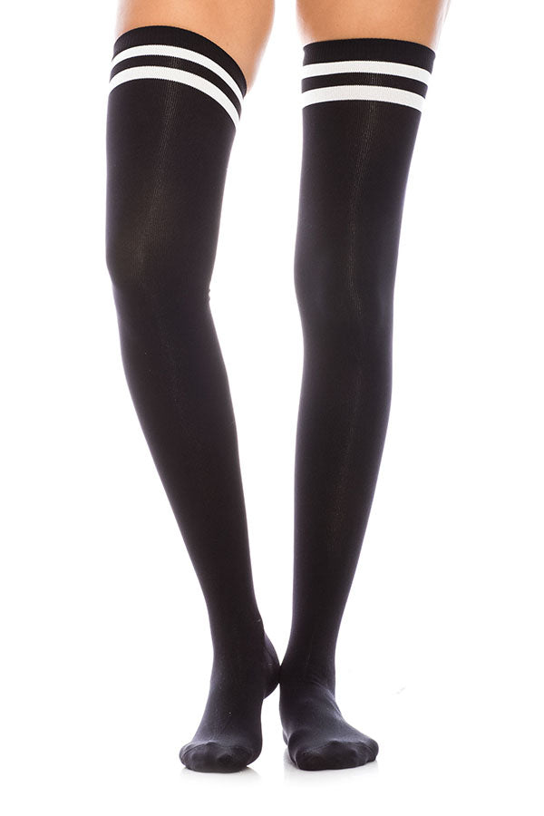 WS35 12 Pairs Trendy & Comfortable Striped Over the Knees Socks